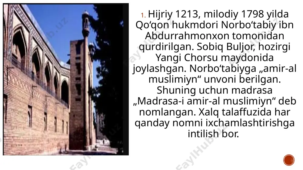 азирлар маҳкамасининг 846-сон 04.10.2019 й. қарори“. lex.uz. qaraldi: 22-sentabr 2020-yil. 2. oʻzme. birinchi jild. toshkent, 2000yil. 3. oʻzbekiston milliy ensiklopediyasi (2000-2005) maʼlumotlaridan foydalanilgan etiboringiz uchun rahmat. image4.png image3.png image5.jpeg image6.jpeg image7.jpeg image8.jpeg image9.jpeg image10.jpeg image11.jpeg image12.jpeg image13.jpeg image14.jpeg image2.png