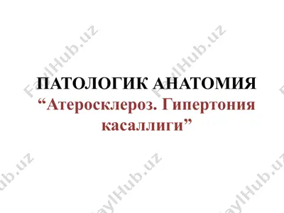 атеросклероз. гипертония касаллиги — PPTX