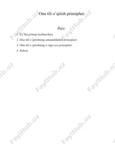 ona tili o’qitish prinsiplari — DOC