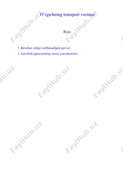 o’rgichning transport vositasi — DOC