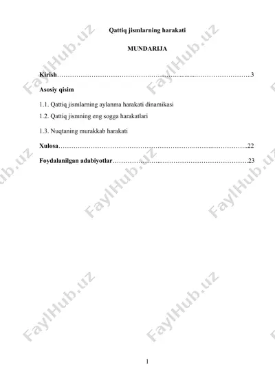 qattiq jismlarning harakati — DOCX