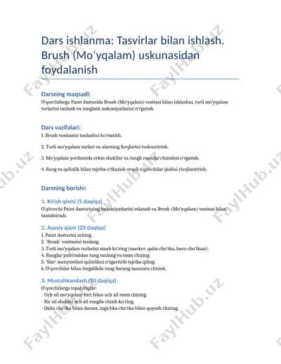 brush (mo‘yqalam) uskunasidan foydalanish — DOCX