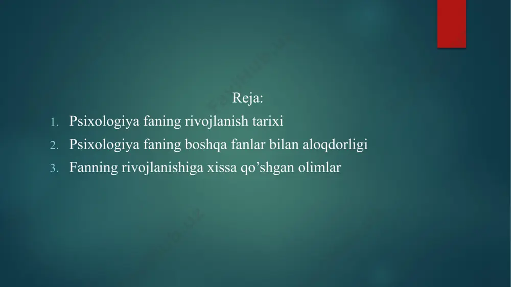 egoriyasi asosida shakllantirdim, bularning barchasi xix asrda o’z ildiziga ega edi. bu kategoriyalar quyidagilar: aql o’lchagichi – jezdan yasalgan psixologik o’lchov asbobi; ichkariga boqib – o’z-o’zini tahlil qilish “anketasi”va davri; shaxsiy farqlar bahosi – psixik test o’tkazish tartibi; xulq-atvorni kuzatish – qiyosiy psixologiya merosi. mashhur ingliz olimi f.gal’ton 1884 –1885 yillar davomida bir necha seriyalardan tajribalar o’tkazdi. bunda 5 dan 80 yoshgacha bo’lgan hoxlovchilar arzimagan haq evaziga laboratoriyada o’z kuchi, reaktsiya tezligi; organizmning xislatlarini 17 ko’rsatkich bo’yicha tekshirishlari edi. bu ko’rsatkichlar qatoriga shuningdek, bo’yi, oqirlik, opkaning triklik siqimi, kalt va musht kuchi, harflarni eslab qolish qobiliyati, ko’rish o’tktrligi, rangni farqlash kabi ko’rsatkichlar ham kiritildi. to’liq dastur bo’yicha hammasi bo’lib 9337 kishi tekshirilib chiqildi. shunday qilib, eksperiment fanning haqiqiy asosi, poydevori deb qarala boshlandi. bu haqida dj. kettell ham ta’kidlab o’tgan: qachonki asosidan eksperiment va o’lchash, aniqlash tashkil qilar ekan, shundagina psixologiya xaqiqiy va aniq fan bo’lishi mumkin. 1890 yilda nashr …