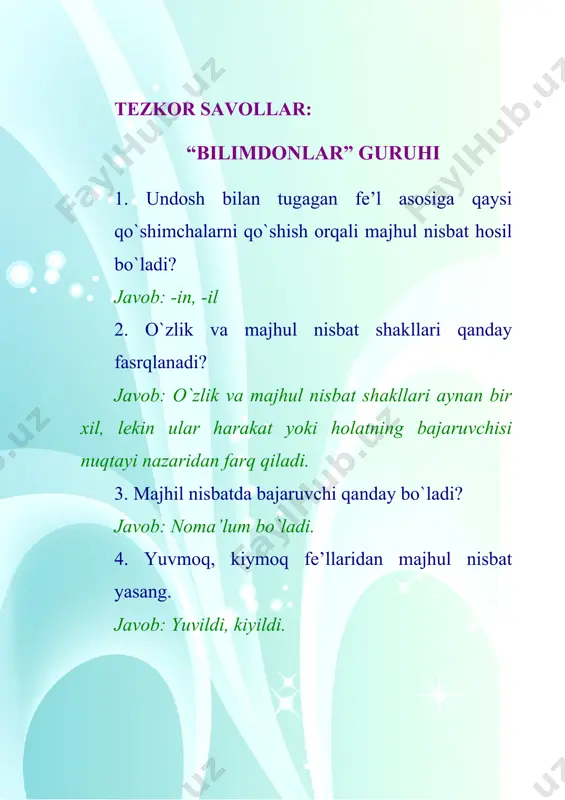 “orttirma nisbat” mavzusidagi dars ishlanmasi - Page 5