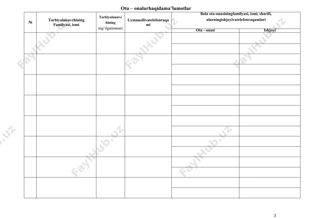 tashkilot haqida ma'lumotlar daftarining tuzilishi - Page 3