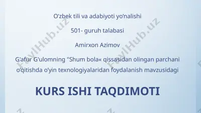 o'zbek til va adabiyoti yo'nalishi — PPTX
