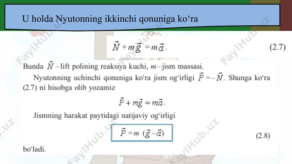 jism og‘irligining harakat turiga bog‘liqligi 10 - sinf - Page 5