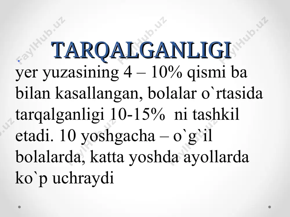 lar va uzoq davom etuvchi kurslar bilan peroral glyukokortiko-steroidlar doimiy simptomlar tez-tez qaytalanish tez-tez tungi simptomlar jismoniy faollik cheklangan nchat yoki jnchq1 me'yorning 60% sutka davomida o’zgarishi > 30% 4 pog`ona. og`ir persistirlovchi astma kerakli bo`lgan medikamentoz davo davolashdan oldingi klinik ko`rinishi pog`onalari ba ning tasnifi asosiy patogenetik variantlari infeksion-bog`liq atopik autoimmun disgormonal disovarial asabiy-ruxiy adrenergik disbalans xolinergik jismoniy zo`rig`ishdagi astma aspirin astmasi (triada) bronxial astma kechishi og`irligi darajasi engil kechishi o`rtacha og`irlikda kechishi o’g`ir kechishi bronxial astma kechish fazalari qo`zish nostabil remissiya muhim remissiya (2 yildan uzoq) asoratlari o’pka tomonidan: atelektaz, pnevmotoraks, o`pka yetishmovchiligi va boshqalar. o`pkadan tashqari: o`pka-yurak, yurak yetishmovchiligi differensial tashxis 1) surunkali obstruktiv kasallik 2) o`pka emfizemasi 3) yurak astmasi davolash pag`onalar xuruj davrida qo`llaniladigan dori vositalari xuruj davrida qo`llaniladigan dori vositalari 1 pog`ona intermittirlovchi astma ingalyasion kortikosteroidlar ko`rsatilmagan haftasiga 1 martadan ko`p bo`lmagan simptomlar mavjudligida qisqa vaqt ta'sir etuvchi bronxodilatatorlar: ingalyasion b2- agonistlar davolash intensivligi …