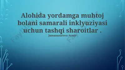 tashqi muhit shart-sharoitlari — PPTX
