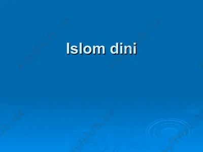 islom dini — PPT