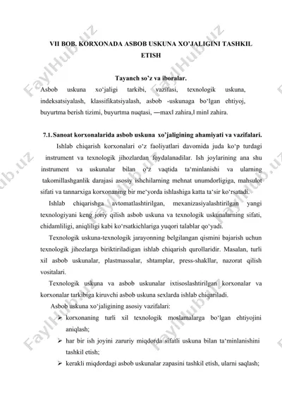 korxonada asbob-uskuna xo‘jaligini tashkil etish — DOCX