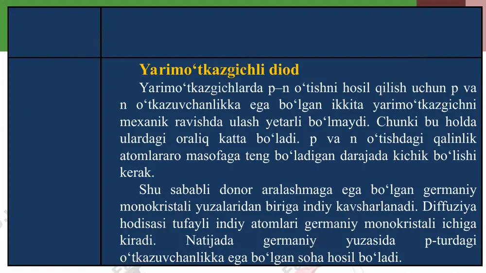 yarimo‘tkazgichli asboblar (diod, tranzistor) va ularning texnikada qo‘llanilishi 10 - sinf - Page 5