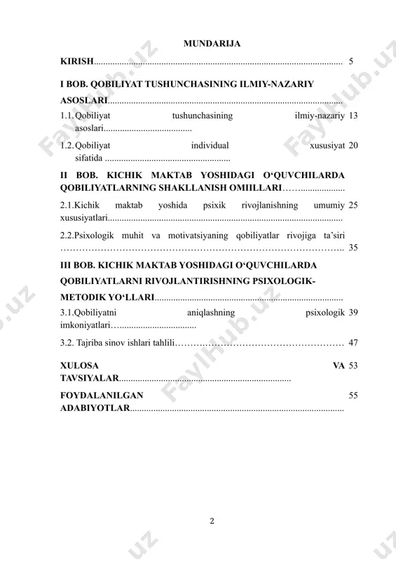 lanishining psixologik xususiyatlari chuqur tahlil qilinadi. kichik maktab yoshi – bu bolalarning shaxsiy va intellektual salohiyati faol rivojlanadigan davr bo‘lib, bunda qobiliyatlar o‘zining ilk namoyon bo‘lish bosqichiga kiradi. tadqiqotda aynan shu yoshda kuzatiladigan psixologik jarayonlar, ya’ni diqqat, xotira, tasavvur, fikrlash va emotsional holatlarning qobiliyat shakllanishiga ta’siri ilmiy asosda bayon etiladi. shuningdek, ishda o‘quvchilarning qobiliyatlarini aniqlash, o‘stirish va rag‘batlantirishga qaratilgan zamonaviy psixodiagnostik metodlar, ta’lim muhitining motivatsion-psixologik komponentlari, o‘qituvchi va ota-onaning pedagogik yondashuvlari alohida o‘rganiladi. bolalarda tabiiy qobiliyatlarni aniqlash va ularni yo‘naltirishda individual yondashuv, differensial ta’lim, o‘yinlar, mashqlar, ijodiy topshiriqlar va ijtimoiy faoliyatlarning roli psixologik asosda ochib beriladi. tadqiqot natijalari kichik maktab yoshidagi bolalarda ijodkorlik, mustaqil fikrlash, muammoli vaziyatlarga moslashish va o‘zini ifodalash kabi muhim psixik sifatlarni rivojlantirishda amaliy ahamiyatga ega. bu ish maktab amaliyotiga, psixologik xizmat faoliyatiga va ta’lim tizimida qobiliyatlar bilan ishlash metodikasini takomillashtirishga xizmat qiladi. annotation this scientific research thoroughly examines the psychological characteristics of the development and formation …