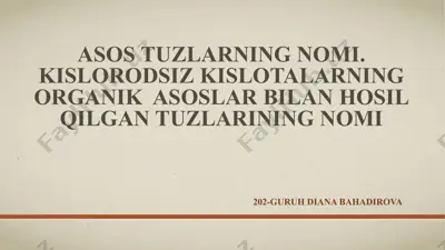 asos tuzlarning nomi — PPTX