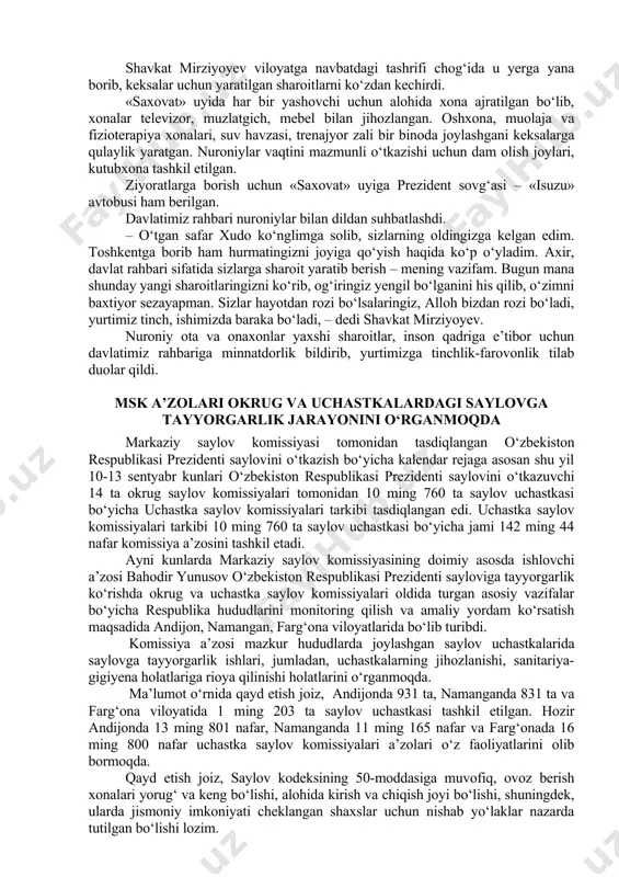 adagi ishlar allaqachon boshlangan bo‘lib, yuksalish mahallasidagi bunyodkorlik uning birinchi bosqichi hisoblanadi. 2018-2021 yillarda amalga oshirilgan bu bosqich doirasida 71 ta ko‘p qavatli uy qurildi. “yuksalish”, “yoshlar” va “kushon” kichik sanoat zonalari tashkil etildi. loyihaning ikkinchi bosqichi 2022-2024 yillarga mo‘ljallangan. bu bo‘yicha turkiyaning “studio vertebra” kompaniyasi tomonidan bosh reja ishlab chiqilgan. davlatimiz rahbariga mazkur bosh reja haqida ma’lumot berildi. unga ko‘ra, ikkinchi bosqichda 30 ming xonadondan iborat 16 va 24 qavatli uylar, maktab va bog‘chalar, shifoxona, sport majmualari, masjid, kutubxona, it-park, mehmonxona, biznes markazi, savdo va servis ob’ektlari qad rostlaydi. shuningdek, 95 gektar yerda “yangi o‘zbekiston bog‘i” barpo qilinadi. shavkat mirziyoyev mazkur bog‘ loyihasi taqdimoti bilan ham tanishdi. 2022 yilda qurib bitkaziladigan majmuada namangan ramzi bo‘lgan gullar bog‘i, sun’iy ko‘l, favvoralar, 1 ming 500 o‘rinli amfiteatr, avtoturargoh, savdo shoxobchalari tashkil etiladi. loyihaning 2024-2026 yillarga mo‘ljallangan uchinchi bosqichi ham bor. mazkur “aqlli” shaharcha to‘liq qurib bitkazilganda aholiga shu yerning o‘zida yashashi, …