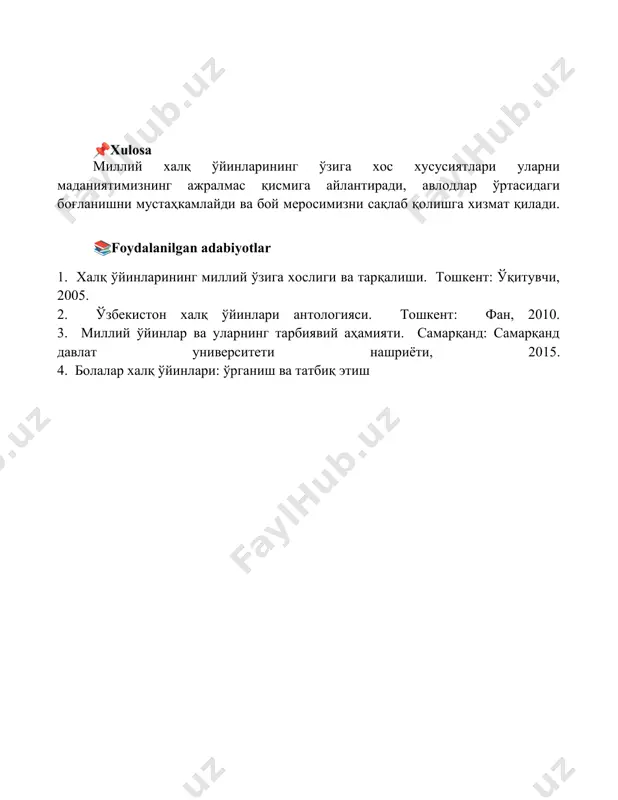 milliy xalq o'yinlari va uning o'ziga xos xususiyatlari - Page 5