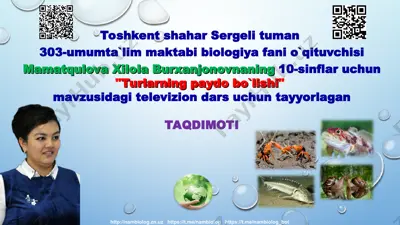 "turlarning paydo bo`lishi" — PPT