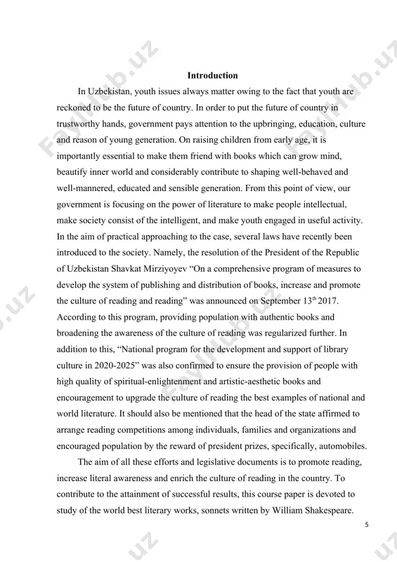 ts. the third one clarifies sonnets in the spotlight and sonnets performed in shakespeare’s plays. conclusion reaffirms the main points stated in the work and summarizes the given information about the chosen topic. bibliography presents the list of references used in the paper. chapter i general understanding of sonnet genre and shakespeare's sonnets 1.1 shakespeare's indispensable contributions to english literature the renaissance period and shakespeare the renaissance period is marked by numerous social, political, philosophical and cultural changes in the society of england. william shakespeare was among the authors who had a strong influence on the lives of people in terms of building a literacy and increasing awareness of rights and freedom of choice in the community. through his literary works, shakespeare brought out problematic issues such as equality and political stability which were negatively affecting ordinary people. in the plays, shakespeare created unique characters who were independent, decisive, and …