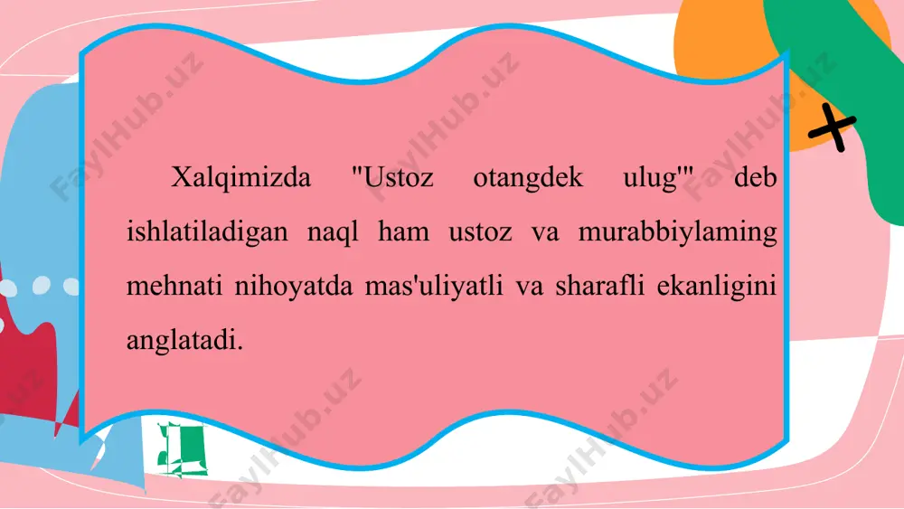 o'qituvchi va murabbiylar kuniga bag'ishlangan tabriknoma ishlash 6-sinf - Page 3