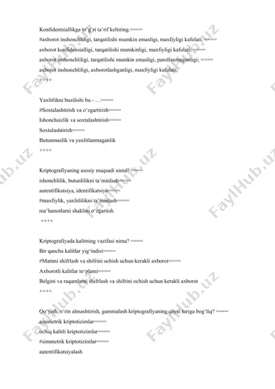 kriptografiya asoslari — DOCX