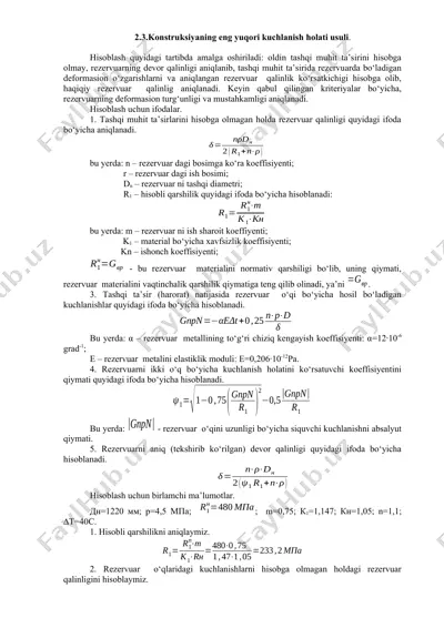 konstruksiyaning eng yuqori kuchlanish holati usuli — DOCX