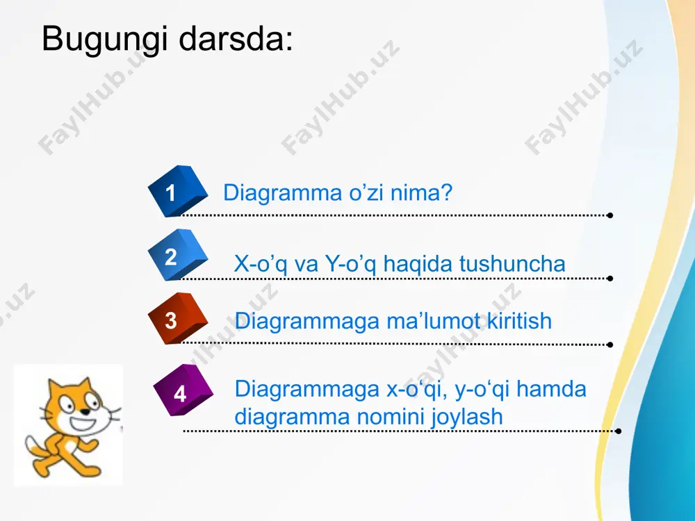 diagramma turini tanlash. diagrammaga x-oʻqi, y-oʻqi hamda diagramma nomini joylash - Page 2