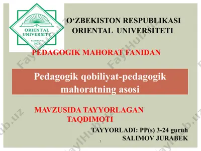 pedagogik qobilyatlar — PPTX