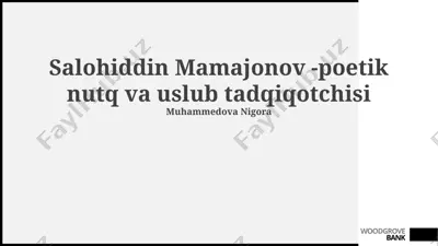 sheʼriy nutq va uslubshunoslikka kirish — PPTX