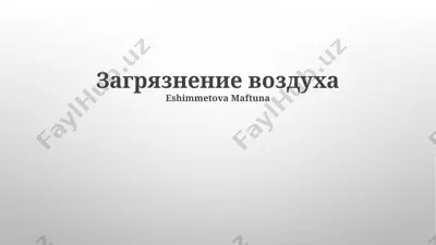 загрязнение воздуха — PPTX