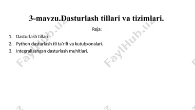 dasturlash tillari va tizimlari — PPTX