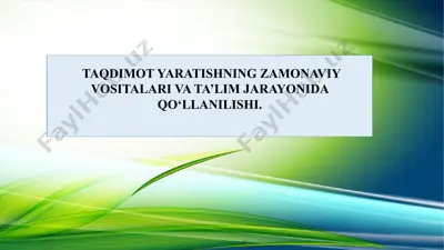taqdimotlarni ishlash instrumental vositalari — PPTX