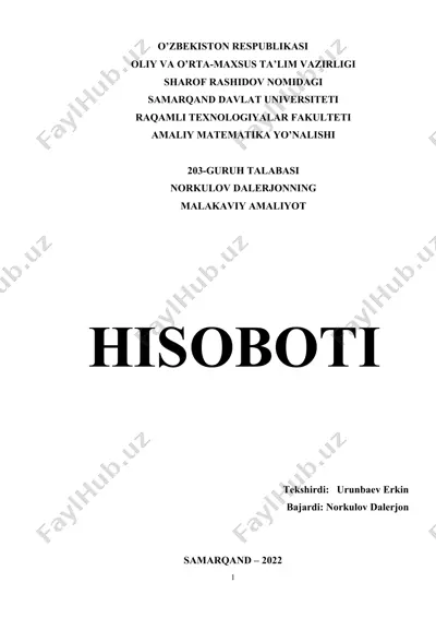 populyatsiya evolutsiyasi modeli — DOCX
