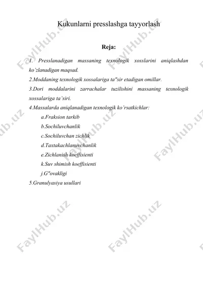 kukunlarni presslashga tayyorlash — DOC
