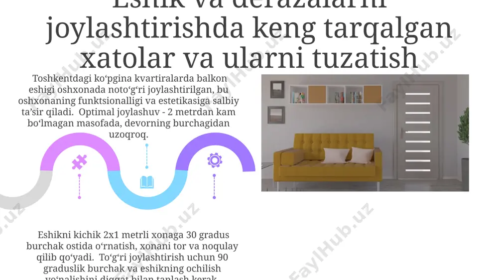 interyer va jihozlarni loyihalashda devordagi eshik va derazalarning o'rni - Page 5