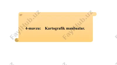 ijtimoiy iqtisodiy kartografiya — PPTX