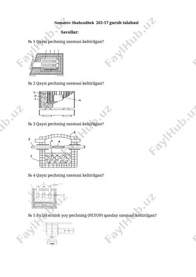 elektr ta'minot sxemalari ustida test — DOCX