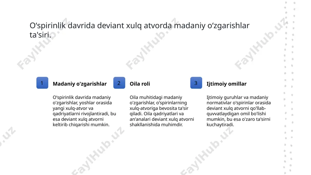 oʻspirinlik davrida deviant xulq atvorning namoyon boʻlish xususiyatlari - Page 5