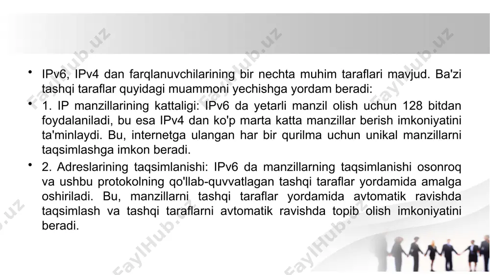 ipv4 va ipv6 protokollarining imkoniyatlarini taqqoshlash va tahlil qilish - Page 5