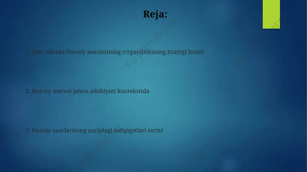 ersitetlarida navoiyning g'azallari va "xamsa"sining adabiy-badiiy tahlillari olib borilib, 50 dan ortiq ilmiy monografiya chop etilgan. sharqshunos olimlarning navoiy ijodiga bahosi sharqshunos olimlar, 19-asrning ikkinchi yarmidan boshlab, navoiyning 50 dan ortiq asarlarini o'rgangan holda, uning ijodini jahon adabiyoti kontekstida tahlil qilishgan va uning falsafiy g'oyalari yevropa mafkurasiga ta'sirini ko'rsatishgan. o'zbekiston, rossiya va germaniya kabi mamlakatlardagi sharqshunoslik markazlarida navoiy merosi bo'yicha 200 dan ziyod ilmiy maqola va monografiyalar nashr etilgan bo'lib, ularning ko'pchiligi uning she'riyatidagi tasvirlar va badiiy uslublariga bag'ishlangan. fransiya va buyuk britaniyadagi 18-19-asrlardagi sharqshunoslar navoiyning "xamsa"sini o'rganib, uning g'azallaridagi lirizm va falsafiy chuqurlikni ta'kidlab, uning osiyo adabiyoti rivojiga qo'shgan ulkan hissasini qayd etishgan. navoiyshunoslikning jahon miqyosidagi muammolari navoiy merosi 20 dan ortiq mamlakatda o'rganilsa-da, ba'zi tillarda, masalan, hind yoki yapon tillarida, chuqur tahlillar soni cheklangan. jahon miqyosida navoiy asarlarining elektron kutubxonalardagi mavjudligi noto'liq bo'lib, masalan, 150 dan ortiq qo'lyozma hali raqamlashtirilmagan. navoiyshunoslikka oid xorijiy nashrlar soni yiliga 50 dan …