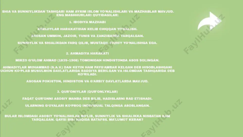 islom dinidagi maktablar va aqidaviy yo'nalishlar - Page 5