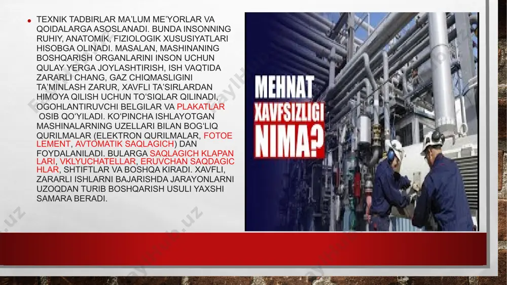 n bir nechta texnik vositalar va usullar qo‘llaniladi: firewall va antivirus monitoringi: kompaniya tarmog‘ida faoliyat yuritayotgan har qanday zararli dasturlar va kirishlar oldini olish uchun firewall va antivirus tizimlarini monitoring qilish. zararli faoliyatni aniqlash tizimlari: ma'lumotlarni noqonuniy tarzda o‘g‘irlash yoki o‘zgartirish kabi xatoliklarni aniqlash uchun tizimli ravishda harakatlarni kuzatib borish. kirish huquqlari nazorati: tizimlarga kirish uchun berilgan ruxsatlarni, identifikatsiya va autentifikatsiya jarayonlarini doimiy ravishda nazorat qilish. b. fizik xavfsizlikni monitoring qilish fizik xavfsizlikni monitoring qilish, ish joylaridagi xavfsizlikni, jumladan, jismoniy hujumlardan himoya qilishni ta'minlaydi. bu jarayonda quyidagi tadbirlar amalga oshiriladi: kameralar va video monitoring tizimlari: binolarda xavfsizlik kameralarining doimiy ishlashini tekshirish va video monitoring tizimlarini muntazam ravishda ko‘zdan kechirish. xavfsizlik xodimlari va kirish nazorati: xodimlar va tashrif buyuruvchilarni nazorat qilish, kirish joylarida ruxsatsiz kirishni aniqlash. yong‘in xavfsizligi monitoringi: yong‘in signalizatsiya tizimlarini va yong‘in xavfsizligi uskunalarini doimiy tekshirish. c. tarmoq xavfsizligini monitoring qilish tarmoq xavfsizligini monitoring qilish, tarmoqdagi axborot almashish jarayonini …