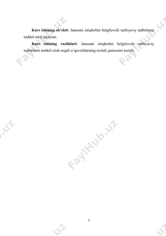 ish uchun boshlang’ich sinflarda tahsil olayotgan murg‘ak qalb egalarining ongiga ona vatan, vatanni sevmoq, vatan taraqqiyotiga hissa qo’shish kabi tushunchalarni chuqurroq singdirish lozimki, shu ruhda tarbiya topayotgan yosh avlod kelajakda mamlakat, xalq manfaatlarini o‘z manfaatlari bilan uyg‘un holda ko’radigan, har jihatdan yetuk insonlar bo‘lib yetishadilar. bunday shaxslarni tarbiyalab voyaga yetkazishda ta’lim va tarbiya jarayonining almashinib bo’lmas o‘z o’rni bor. shuningdek, dars jarayonining davomi sifatida yo’lga qo’yiladigan sinfdan va darsdan tashqari tarbiyaviy ishlarning vazifasi ham o’quvchilar hayotini zavqshavqqa to’ldirish bilan birga mamlakatimiz rivoji uchun barkamol insonlarni tarbiyalab berishdan iborat. maqsadga yo’naltirilgan holda tashkil etiladigan sinfdan va darsdan tashqari tarbiyaviy ishlarning vazifasi o‘quvchilarning darsda olgan bilimlarini yanada mustahkamlash, amalda qo‘llay bilish, kasbga yo’naltirish, xalqimizning boy merosi, an’analari bilan yaqindan tanishtirish kabilarni o’z ichiga oladi. ayniqsa, boshlang’ich sinflarda bunday tarbiyaviy tadbirlarni maktablarda ko‘proq tashkil etilishni taqozo etiladi. chunki, kichik maktab yoshidagi bolalar o’ta qiziquvchan, o’yinqaroq, taqlidchan bo’ladilar, ular tadbirlarda ishtirok etishdan katta zavq …