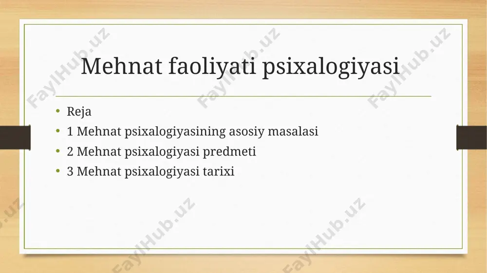 rdi. i.m.sechenov yangi tushunchani oldinga surdi, u yaxshi xordik chikarmok mehnat faoliyatining saklanib kolishi va uning usishiga katta omil ekanligini kursatib berdi. mehnat faoliyatining keyingi etapi uning chet elda paydo bu-l,usishi bilan keyinchalik esa bizning mamlakatimizda psixotexnika degan nom (ostida) olishi bilan boglikdir. eʼtiboringiz uchun rahmat image5.png image6.png image3.png image4.png /docprops/thumbnail.jpeg