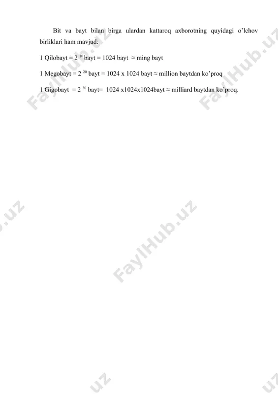 axborot tushunchasi va uni o’lchash usullari - Page 5