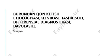burundan qon ketish haqida ma'lumotlar — PPTX