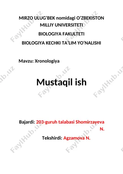 xronologiya fanining maqsad va vazifalari — DOCX