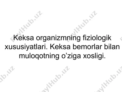 gerontologiya va geriatriya — PPTX