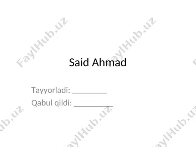 said ahmad — PPT