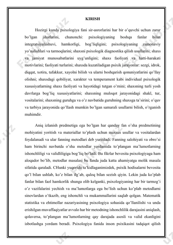 a ilmiy asosda bilib olish uchun quyidagi talablarga amal qilish lozim: tekshiriladigan har bir psixik hodisaga boshqa hodisalar bilan bog‘langan deb qaralishi zarur. masalan, psixik hodisani uning nervfiziologik asosdan ajratib o‘rganish yaramaydi, xotirani tafakkur, diqqat va umuman shaxsdan ajratib o‘rganish yaramaydi va hokazo. har bir psixik hodisa va umuman shaxs vujudga kelish, taraqqiy etish va o‘zgarish jarayonida ko‘zdan kechirilishi zarur. shuning uchun, masalan, bolalar va o‘smirlar psixikasining taraqqiyot qonunlarini bilmasdan turib, voyaga yetgan odam psixikasini yetarlicha yaxshi bilib bo‘lmaydi. psixik hayot hodisalarini ularni taraqqiyot jarayonida o‘rganganda miqdor o‘zgarishlarining sifat o‘zgarishlariga o‘tishini va bir sifat holatining ikkinchi sifat holatiga o‘tishini ko‘zdan kechirmoq kerak. masalan, odam psixikasining taraqqiy etishini o‘rgana turib, bilim olish va to‘plash jarayonida odamning bilish qobiliyatlari: xotirasi, tafakkuri va nutqi, mushohadakorligi sifat jihatidan o‘zgarishni ko‘rsatib bersa bo‘ladi. odam ongi uning tarixiy taraqqiyotida shakllanadi. hozirgi mustaqillik sharoitida milliy ongning shakllanishiga taalluqli umumiy ilmiy qonuniyatlarni izlash, yangicha tafakkur qilish va dunyoqarashni …
