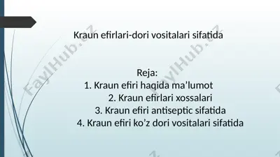 kraun efirlari-dori vositalari sifatida — PPTX